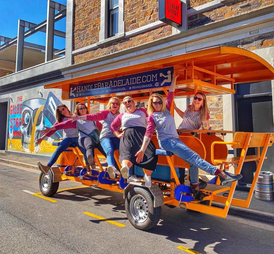 Adelaide: HandleBar Bike Tour with Pub Stops & Dinner Option - Starting out on the 16-person bike