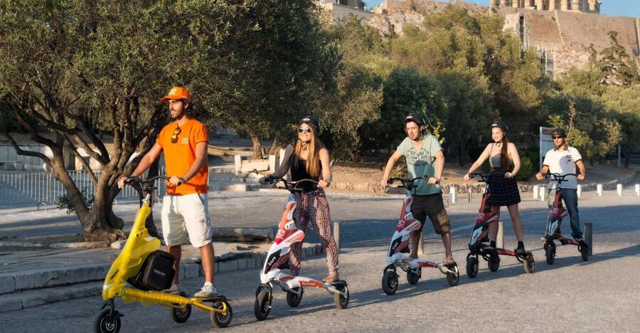 Athens Highlights by Electric Trikke Bike - Monastiraki Square and the flea market finish