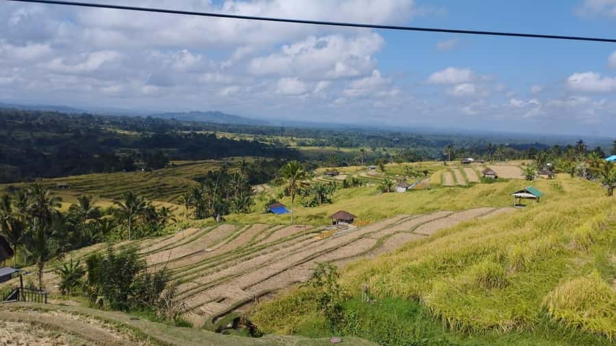 Bali: Jatiluwih Rice Terraces 1 Hour Electric Bike Tour - The valley between four extinct volcanoes