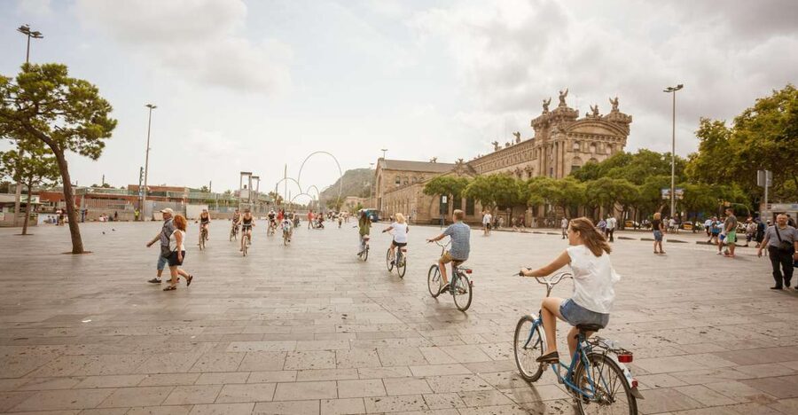 Barcelona Montjuic Three-Hour Bike Tour - Down through Port Vell