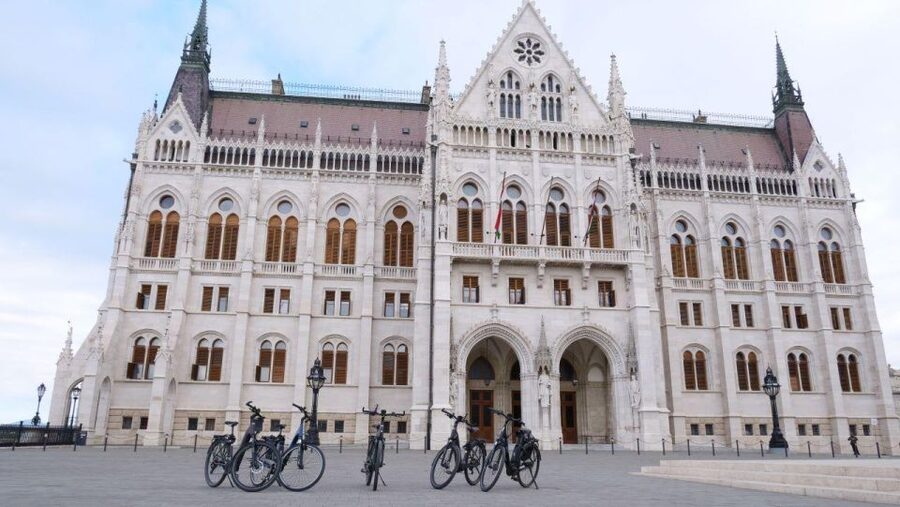 Budapest: Guided E-Bike Sightseeing Tour - The Parliament view from across the Danube