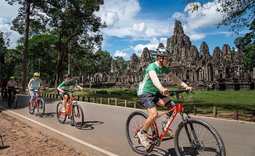 Cycle Angkor Backroad Bike Tour / E-Bike or Tuk Tuk - Entering Angkor Thom through the elephant gate