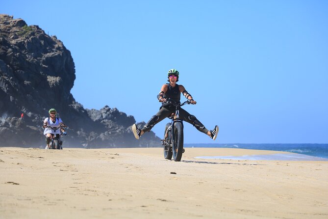 Electric Bike Beach Adventure with Tequila Tasting and Lunch - Riding the beach: wet sand is easy, dry sand is not