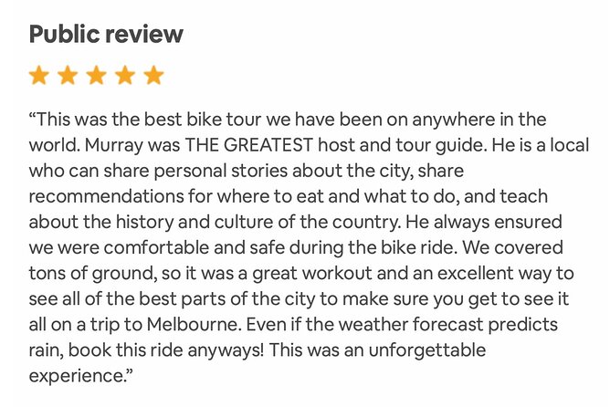 Famous Melbourne City Bike Tour - Guides who shape the experience