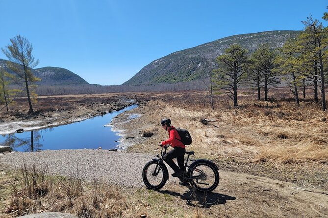 Fat Tire E-Bike Rental in Bar Harbor - Following the route into Acadia National Park