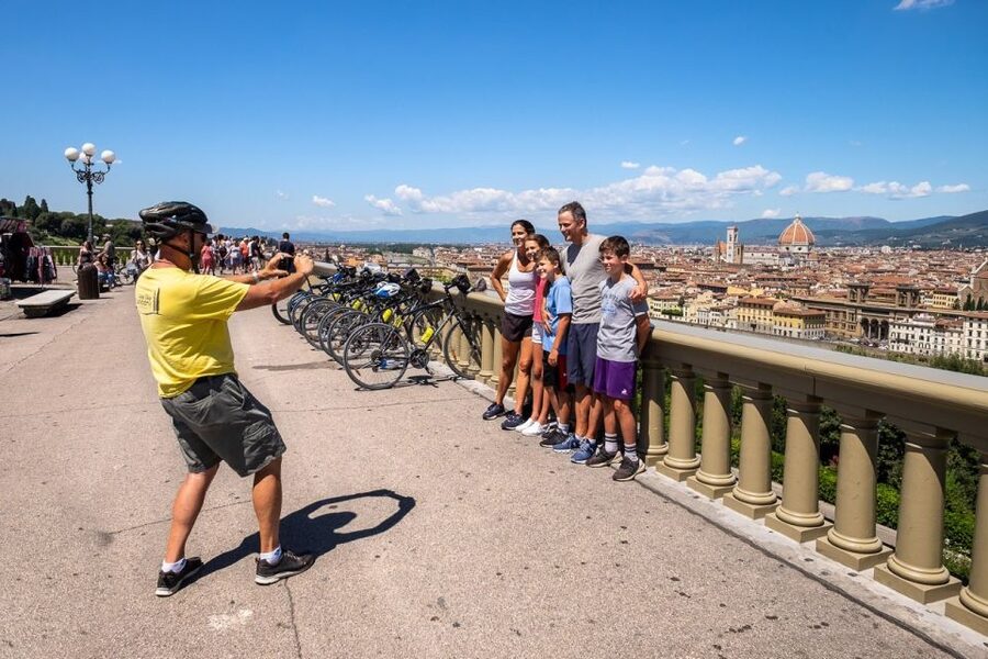 Florence: Tuscany Bike Tour with Wine & Olive Oil - Villa Poggio Imperiale and the first Tuscan views