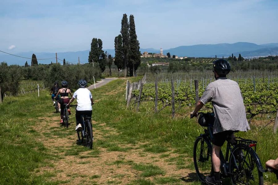 From Florence: Tuscan Hills Biking with Farm Tour and Lunch - The first climb and Florence viewpoints