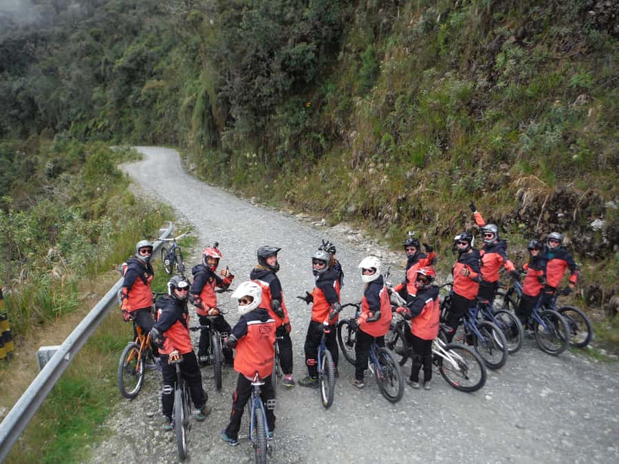 From La Paz: The World's Most Dangerous Road Biking Tour - Riding safely on a rough mountain road