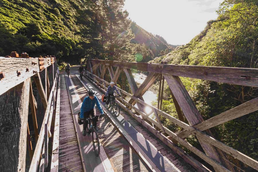 From Wellington: Remutaka Rail Trail eBike Tour - The Narrow 2km Section and the Road to Featherston