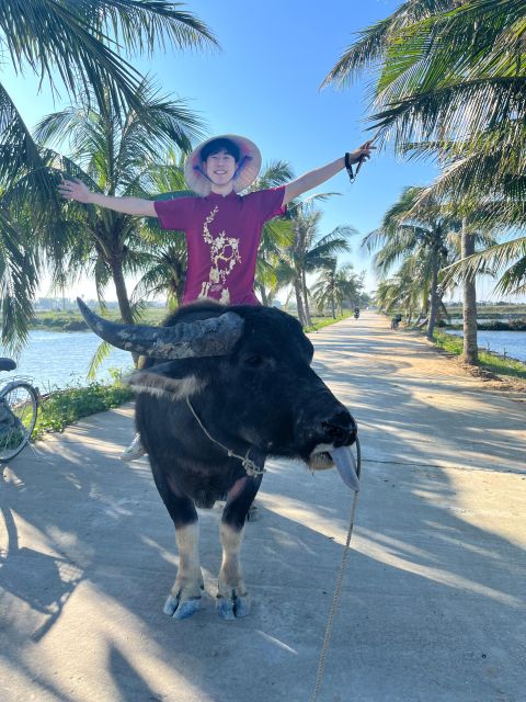 Funny day cycling, Buffalo riding and Basket boat - Pedaling through rice fields and narrow lanes