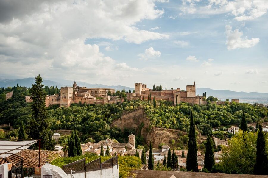 Granada: E-Bike Tour and Fast-Track Alhambra Ticket - Albaicín views across to the Alhambra