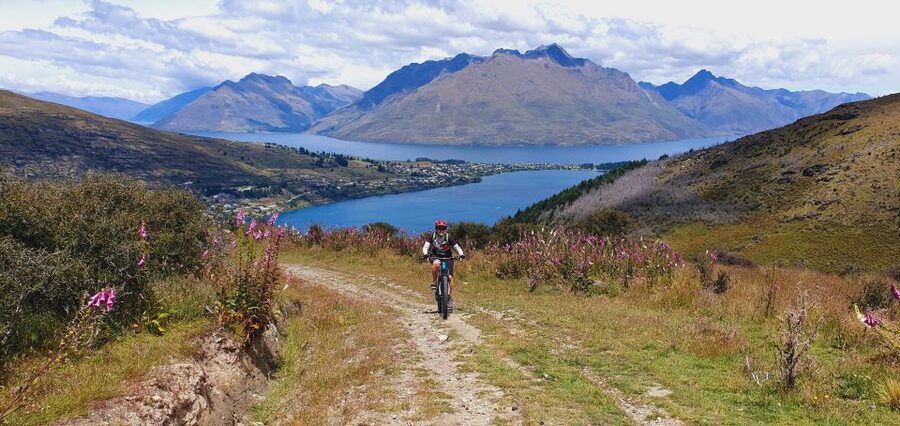 Guided Mountain E-bike Tour - Ride to the Sky - Grant Peak and the reward at 800 metres