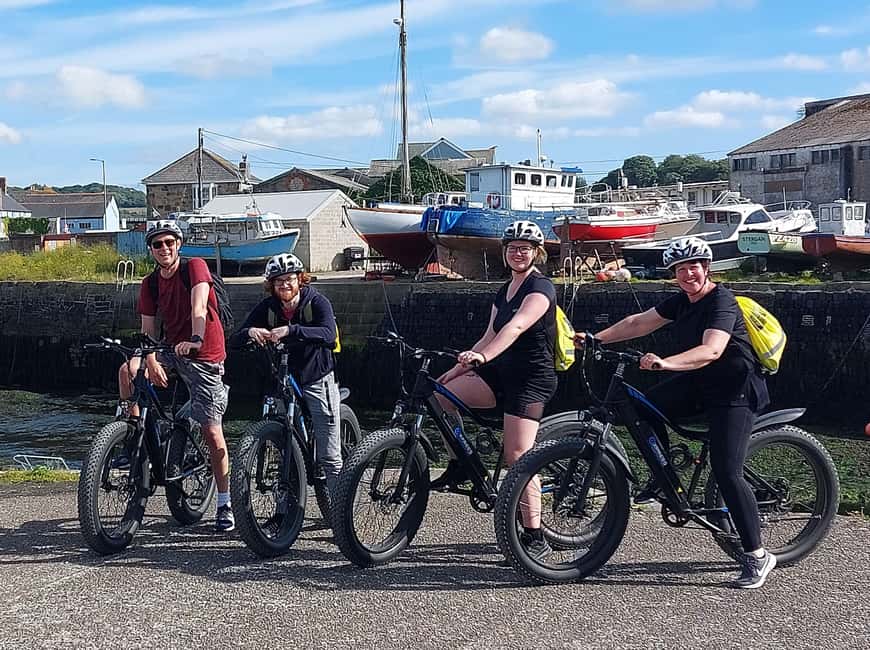 Hayle: 4-Hours Fat-Tyre E-Bike Hire - Starting at Hayle Harbour with a proper bike lesson