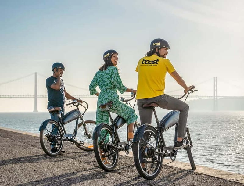 Lisbon: Electric Bike Tour by the River to Belém - Riding beneath the 25 de Abril Bridge