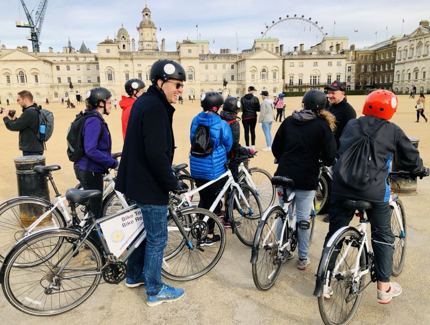 London: Parks and Palaces Guided Morning Bike Tour - Bikes, helmets, weather, and family details