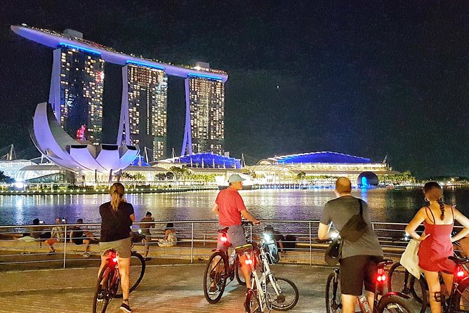 Marina Bay Night Cycling Tour - Marina Bay Sands from the promenade