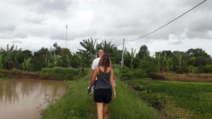 Mekong Day Tour by Car:Cai Be market, Local Island & Cycling - Fruit, Southern folk music, and a local house