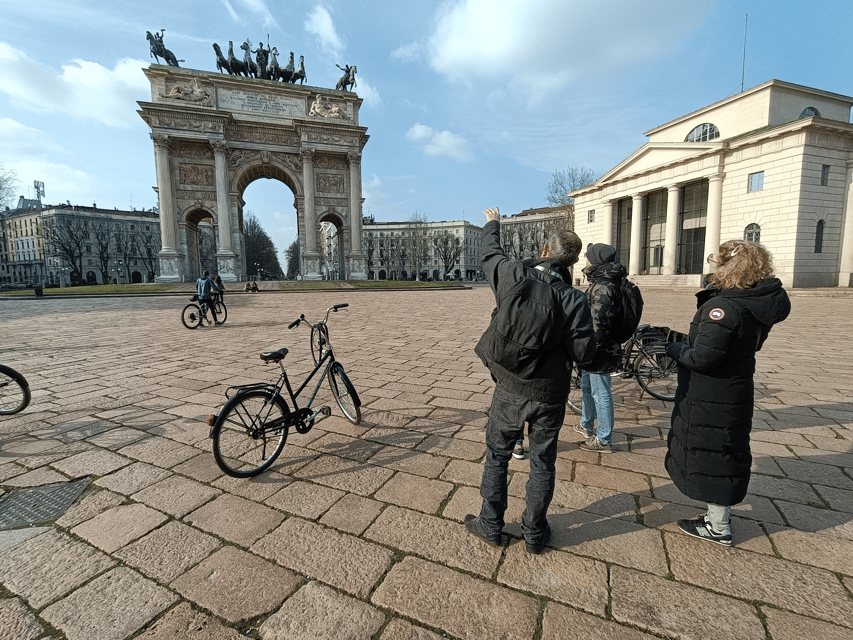 Milan: Guided Bike Tour - Sforza Castle and the view toward the Peace Arch