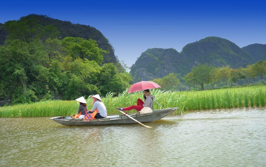 Ninh Binh Daily: Hoa Lu, Mua Cave, Tam Coc, Bike & Swimming - Swimming, tea, fruit, and the return to Hanoi