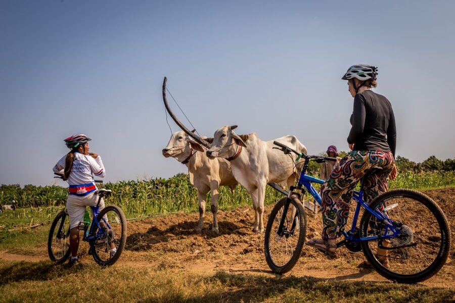 Phnom Penh: Mekong Islands & Silk Islands Guided Bike Tour - Fresh fruit, Khmer lunch, and a cool-down pause