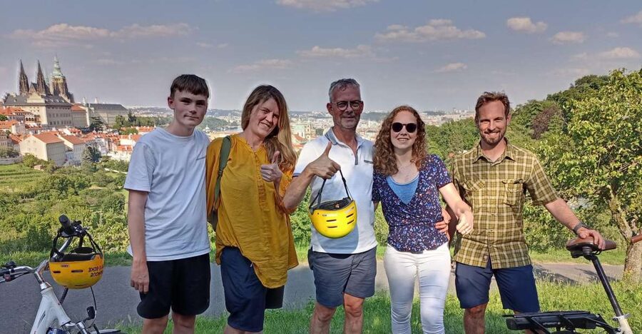 Prague 3-Hour Sightseeing Tour by Electric Bike - Riding toward Prague Castle