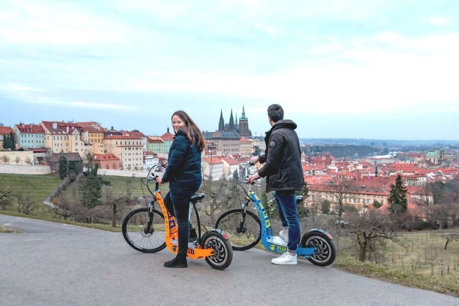 Prague: E-Bike/E-Scooter Viewpoint Tour - A short pause near Prague Castle