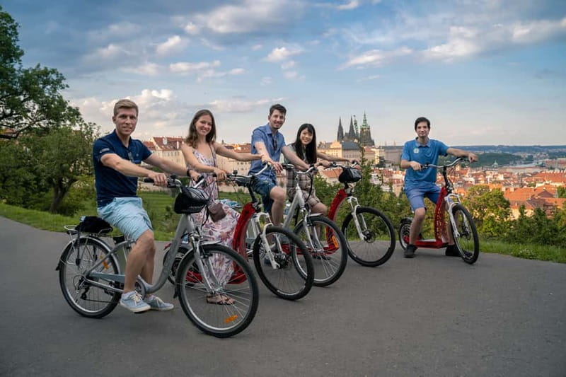 Prague: E-Bike or E-Scooter Tour with A Local Guide - Letná and the giant metronome: Prague from above the river