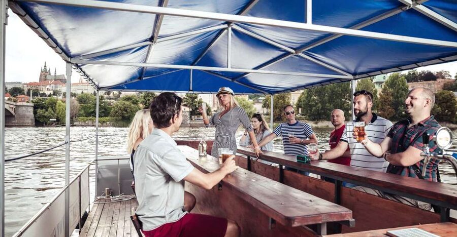 Prague: Private Cycle Boat River Tour with Beer or Prosecco - Seeing Prague from the middle of the Vltava