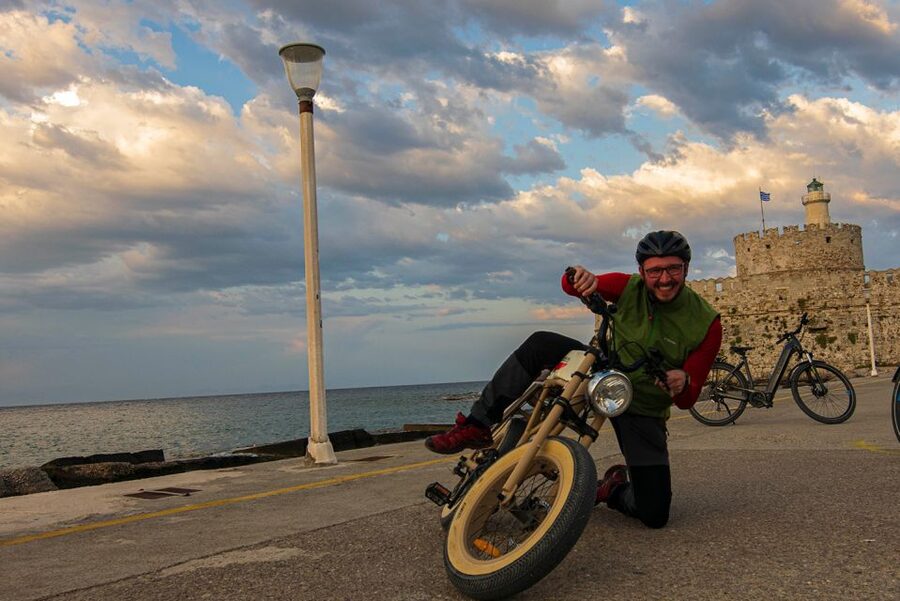 Rhodes: E-bike Highlights Sunset or Morning Photo Tour - Riding through the medieval Old Town