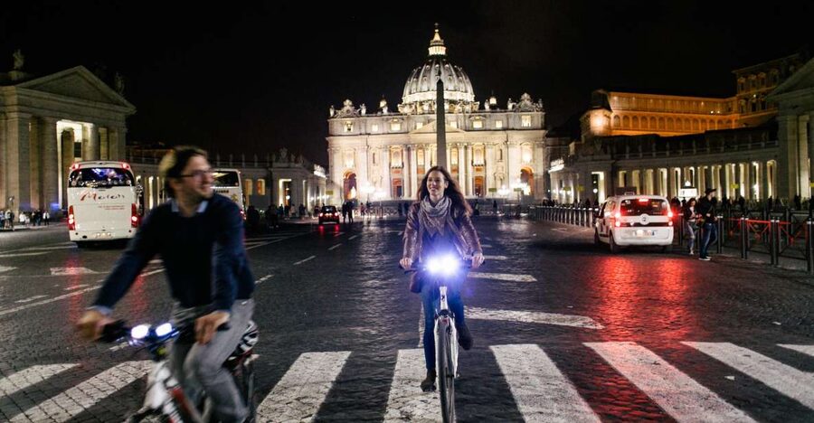 Rome by Night: 3-Hour Bike Experience - The Colosseum under the evening lights