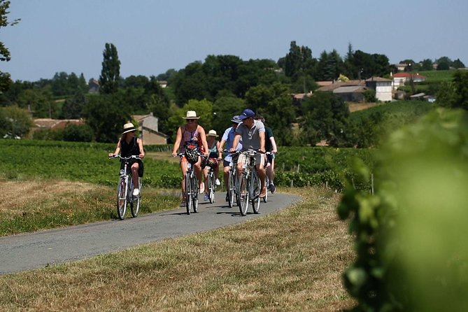 Saint-Emilion Small-Group Electric Bike Wine Tour Tastings & Lunch from Bordeaux - Family wine, cellar work, and a château lunch