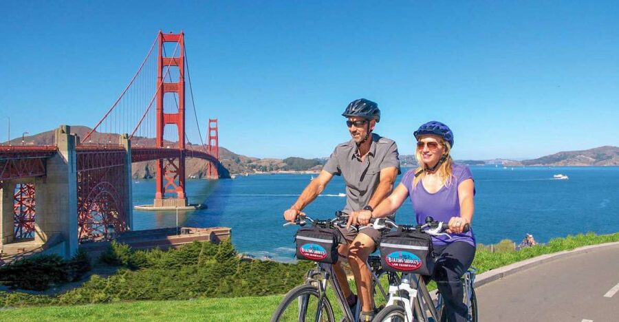 San Francisco: Exclusive Bike, Beer, and Boat Tour - Crossing the Golden Gate Bridge by bicycle