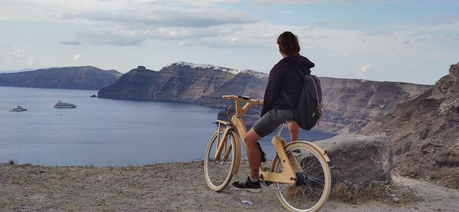 Santorini's Handcrafted Wooden E-Bike Rental - Why an e-bike makes sense in southern Santorini
