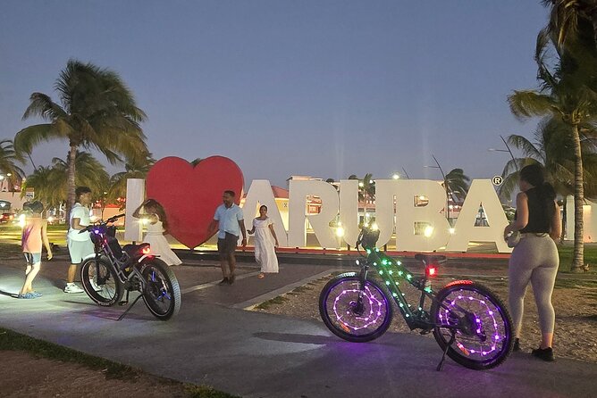 Semi-Private Christmas Edition Twilight Glow E-Bike Oranjestad - Bushiri Beach, Paardenbaai, and the harbor approach
