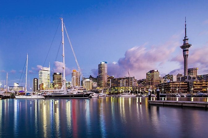 The City Lights: a unique electric bike tour of Auckland by night! - Queens Wharf, the Viaduct, and Auckland’s harbor edge