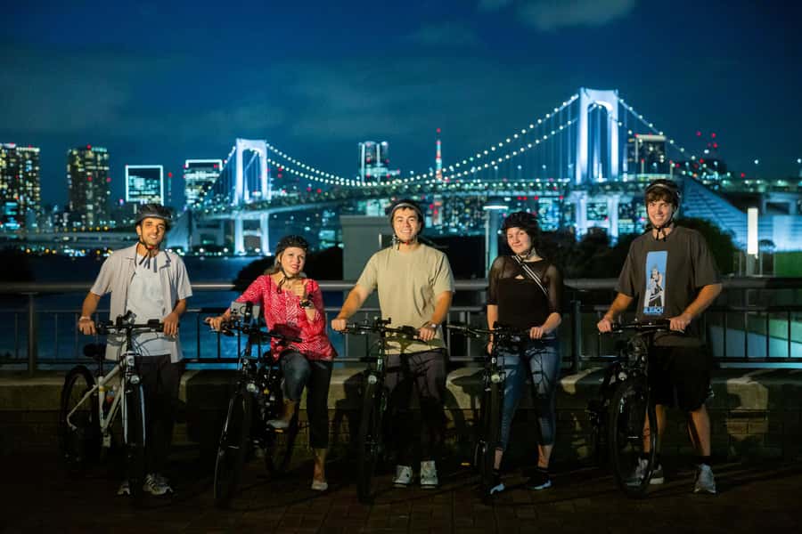 Tokyo Bay Area: Sunset Night View 3h E-bike Guided Bike Tour - Shrines and temples you could miss on foot